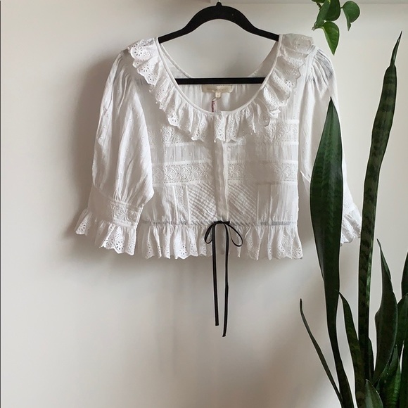 ❌[SOLD]❌NWT LoveShackFancy Tiana Top || White - Picture 5 of 8